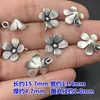Plata de Ley S925 Colgante de Flor Vintage Pulsera Tejida Collar DIY Doble Cara Literario Juguete Accesorios de Plata Colgante