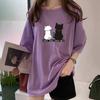 Camiseta de Verano de Moda para Mujer 2026 Nueva Moda Manga Corta Versátil Holgada de Longitud Media