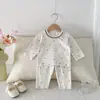 Pijamas para bebés y niños pequeños, conjunto de otoño de algodón sin costuras para niñas, conjunto de ropa de otoño, elegante estampado floral, ropa para niños