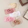 Nueva y Linda Diadema de Nylon Suave para Bebé Europea y Americana Flor de Bebé Cómodo Elástico de Alto Valor Accesorio para el Cabello de Rosa
