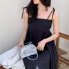 Bolso pequeño cuadrado con textura de cera de aceite, personalizado, plateado, estilo retro, moderno y versátil, tipo bandolera tipo bolos.