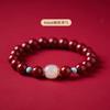 Pulsera de Cristal de Alta Pureza con Cinabrio para el Año de Nacimiento, Roja para Mujeres y Hombres, Arena Dorada Púrpura, Pulsera de Jade Hetian, Cuentas Budistas