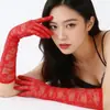 Mangas Largas de Encaje para el Sol de Verano para Mujer, Guantes de Manga Extendida Ligeros de Moda con Cinco Dedos