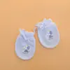 Luvas faciais anti-riscos físicas para bebês, luvas finas de malha jacquard ajustáveis de verão para bebês, luvas para recém-nascidos