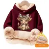Sudeste Asiático Outono e Primavera Tamanho Grande Modelagem Solta Casual Composto de Algodão Lã de Cordeiro Forrado com Fleece Moletom com Capuz Sem Bolsos