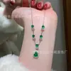 Venta al por mayor de fábrica suministro en vivo plata s925 incrustada material natural peligroso jade verde Yang cadena de calabaza pequeña fresca exquisita