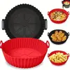 Alfombrilla de silicona para freidora de aire transfronteriza, bandeja para hornear de grado alimenticio, resistente a altas temperaturas, plegable, bandeja para vaporera de horno, molde para hornear