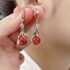 Aretes de Otoño e Invierno de Alta Gama Aretes de Lazo con Perlas Aretes de Moda Coreana Elegante Popular con Colgante para Mujer