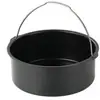 Set de Accesorios para Freidora de Aire Barril Redondo para Pastel Plato para Pizza Rejilla para Barbacoa Soporte para Siete Tazas Pinza para Alimentos Set de 10 Piezas