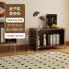 Estantería para sala de estar, mueble minimalista estilo Bauhaus con puertas abatibles, estante de almacenamiento, mueble multifuncional de pie para dormitorio o estudio