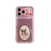 Funda de Teléfono de Dibujos Animados Kuromi Ovalada Hueca con Purpurina para iPhone 18 Apple 17 Pro Max 16 Linda 15