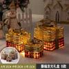Caixa de presente de veado de ferro forjado de Natal, saco de presente, ornamentos decorativos, alce de ferro forjado, cena de boneco de neve, decoração de carrinho de veado