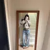 Jaqueta de Tricô Casual Solta com Padrão de Cânhamo Estilo Preguiçoso Outono e Inverno Cardigã de Tricô Grosso com Gola Lapela e Zíper Estilo Old Money para Mulheres