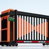 Fábrica de porta de correr seccionada elétrica unidade governamental e empresarial porta reta trilho de liga de alumínio porta de correr sem trilho porta inteligente de pátio industrial