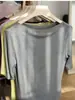 ¡Seda, cachemira, lyocell! Top tipo camiseta ultrasuave y fino para mujer, con cuello de solapa de una línea y manga de tres cuartos entallado, nuevo para principios de otoño 26