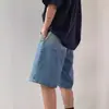 Shorts Jeans Americano Estilo Japonês para Homens, Verão 2025 Nova Cor Degradê Estilo Hong Kong Calças Retas Largas de Cinco Pontos para Homens
