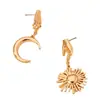 Pendientes divertidos de metal con diseño creativo europeo y americano de Palma sol luna personalidad asimétricos exagerados moda pendientes femeninos Cruz
