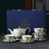 Taza de Café de Cerámica Estilo Europeo Hueso de China Retro Set Exquisito de Alta Gama Caja de Regalo Set de Café de Alta Gama Taza de Té Platillo