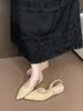 Sapatos de Salto Baixo Ponta Fina Tendência 2026 Novo Estilo com Tira no Tornozelo, Salto Anabela, Sandálias Casuais de Camurça Slip-On com Costas Abertas e Bico Fechado para Mulheres