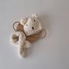 Gorro de Bebé Invierno Gorro de Felpa para Bebé con Protección para las Orejas Lindo Oso Gorro Hecho a Mano Gorro Cálido para Niños Traje de Bufanda