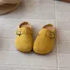 Pantuflas Retro Birkenstock para Niños 2026 Verano Nuevas Estilo Coreano para Niñas sin Cierre Puntera Cerrada Medio Zueco Sandalias de Suela Blanda