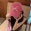 Gorra de béisbol estilo coreano con lazo dulce para mujer, primavera y verano, de algodón suave y combinable, color rosa, para hombre.
