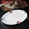 Cerámica de bajo vidriado, estilo vintage, porcelana nostálgica azul y blanca, cuenco con forma de gallo, cuenco para arroz, plato, plato hondo, plato de servir, juego de cuchara y cubiertos