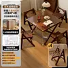 Mesa de Mahjong Artesanal de Madera Maciza, Mesa de Comedor Plegable para Uso Doméstico, Mesa de Comedor Sencilla para Apartamentos Pequeños, Mesa Cuadrada