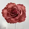 Grande simulação de flanela peônia flor de casamento flor falsa vitrine estúdio de tiro vinho tinto artificial rosa grande flor