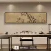 Nueva Pintura Decorativa de Salón de Té Chino Estética de la Dinastía Song Pared de Fondo de Sofá de Sala de Estar Colgante de Pared Bambú Zen Mural de Oficina