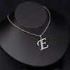 Exportación Transfronteriza Simple y de Moda 26 Letras Inglesas Collar de Acero de Titanio para Hombres y Mujeres Hip-Hop Versátil Cadena de Diamantes para Suéter
