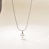 Atacado de Fábrica Design de Moda Personalizado Japonês e Coreano Pingente de Pérola Colar Cor de Aço Elegante Joia para Clavícula de Aço Inoxidável