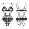 Hermosa Gasa Ropa Interior Sexy, Femenino Pecho Pequeño Body con Aro de Acero, Caliente Entrepierna Abierta, No Necesita Quitarse la Ropa Interior Sexy