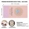 Toalla de playa de vellón de doble cara, magnética, de secado rápido, absorbente de agua y a prueba de arena, toalla cojín para asiento de coche de doble uso, diseño de sol y olas, personalizable con tu propia imagen