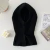 Balaclava da Coreia do Sul chapéu de lã tricotado de inverno cachecol de pescoço à prova de frio para equitação cachecol quente integrado