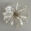 Goma para el pelo de malla de doble capa con lunares grandes estilo coreano, elegante, dulce, flor para el pelo de celebridad de Internet, accesorio para el pelo