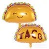 Globos de panqueque TACO al por mayor festival gourmet fiesta aguacate piñata Cactus globos de película de aluminio mexicanos