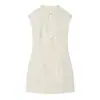 Venta Caliente de AliExpress 2026 Primavera Nuevas Llegadas Vestido Mini Esponjoso sin Mangas de Cuello Redondo para Mujer 2714111