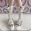 Novo Panda Verão Meia-Calça Fina Absorvente de Suor Respirável Versátil Panturrilha Felpudo Desodorante Fofo Verão Jk Menina Macia Tl
