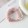 Elástico de Cabelo de Veludo Cotelê com Renda Colorida de Alta Elasticidade para Rabos de Cavalo, Doce Acessório de Cabelo para Meninas