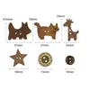 Botones de Madera, Animales Lindos, Botones de Cáscara de Coco, Pulseras, Collares, Colgantes, Pendientes, Accesorios para el Cabello Hechos a Mano con Cuentas para DIY