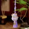 Novo Pingente de Corda para Segurar Gato da Sorte em Brocado Chinês DIY Ornamento de Borla da Moda Nacional para Decoração de Carro e Bolsa