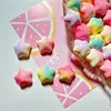 Estrela pentagrama colorida em degradê macaron brilhante diy feito à mão acessórios de grampo de cabelo de cola de creme resina patch para capa de celular