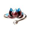 Anillo de Loto Esmalte Cloisonné Transfronterizo Estilo Étnico Retro para Mujer Moda Estilo Literario de Loto Anillo Abierto de Loto