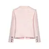 Outono super bonito borboleta tridimensional tule temperamento suave decote V rosa claro cardigã estilo Chanel 25190