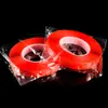 Cinta acrílica impermeable sin rastro de doble cara, resistente a altas temperaturas, con film rojo, adhesivo de doble cara acrílico transparente
