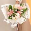 Papel de regalo de flores simple y popular en Internet, papel kraft grueso impermeable, material de envoltura de arte de flores frescas, papel de arte inglés