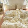Conjunto de Roupa de Cama Fresco de Algodão Lavado de Quatro Peças Classe A Desenho Animado Princesa Dormindo Nu Lençóis de Cama Capa de Colcha Conjunto de Três Peças para Dormitório