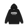 Moletom com capuz de algodão unissex com logo MM6 invertido bordado, corte solto, gola redonda, para casais