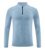 Camiseta de manga comprida masculina transfronteiriça outono e inverno de secagem rápida corrida esportiva fitness colarinho suéter respirável camisa de assentamento casaco ao ar livre